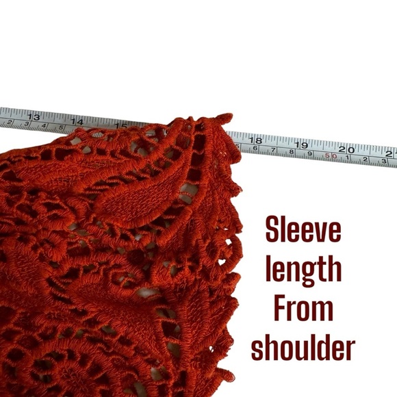 Chicos cutout crochet lace button down bell sleeve blouse top womens 1 US 8/10 M - Picture 12 of 13